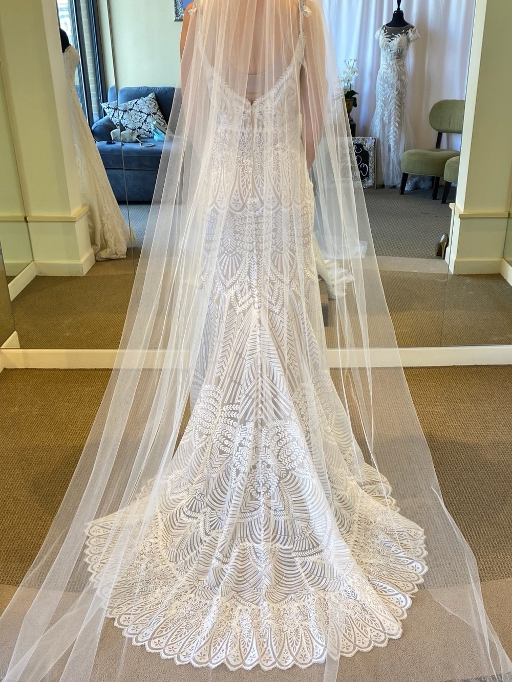 Allure Bridal 9564 Art Deco Lace Wedding Dress